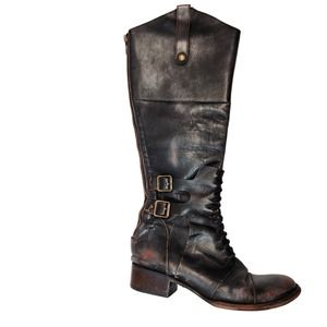 Freebird By Steven Sadle Black Distressed Riding boot Size 7
